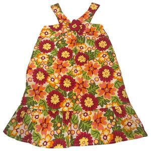 NWT Jenny & Me Toddler Girls 4T Sundress Retro Floral Cotton Crochet Y2K Summer